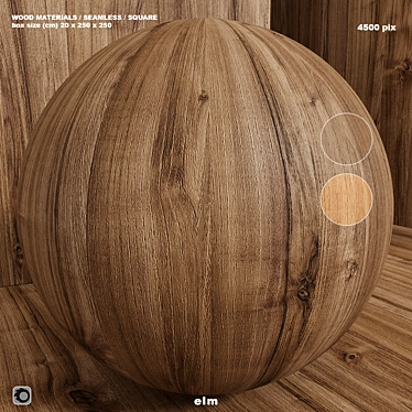 Seamless Elm Wood Set 118 3D model image 1 