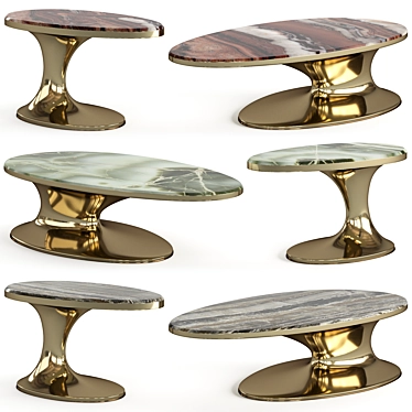Stylish Sowilo Coffee Table Set 3D model image 1 