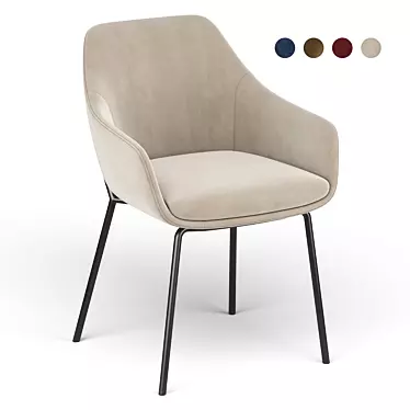 Sleek Savile Tub Dining Chair 3D model image 1 
