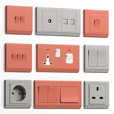 Retrotouch Simplicity Crystal Switches & Sockets 3D model image 1 