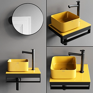 Shui Comfort Ceramic Washbasin Set 3D model image 1 