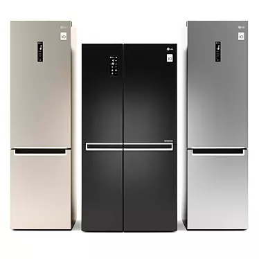 LG Refrigerators - Stylish and Efficient 3D model image 1 