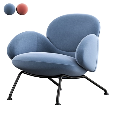 BAIXA Softline Velvet Armchair 3D model image 1 