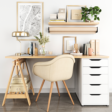 IKEA Home Office Set 3D model image 1 