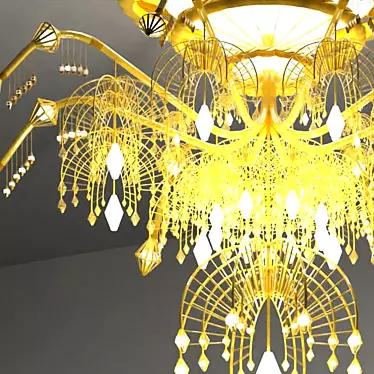 Sleek Tech Chandelier 3D model image 1 