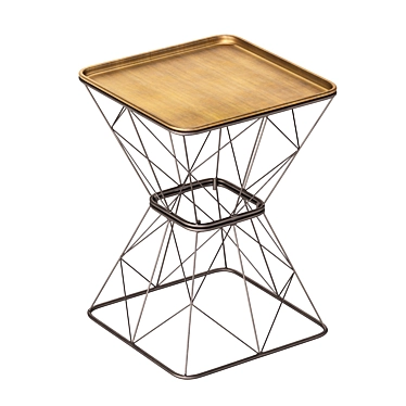Luxurious Gold Accent Side Table 3D model image 1 