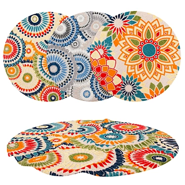 Round Rug Set: 6 Styles for Different Perspectives 3D model image 1 