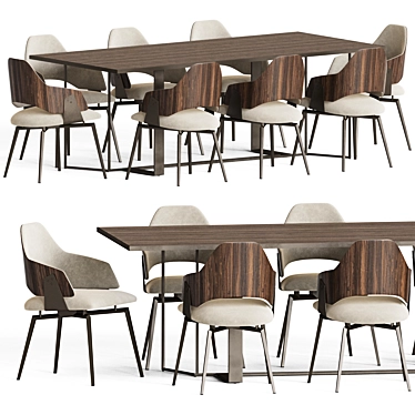 Modern 111 Dining Set: Stylish, Durable, Versatile 3D model image 1 