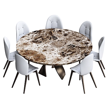 Elegant Eliseo Dining Table 3D model image 1 