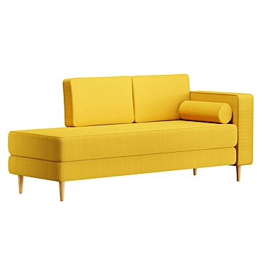 Velvet Yellow Couch: The Epitome of Comfort 3D model image 1 