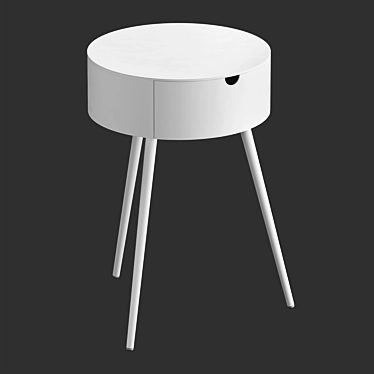 Modern White Bedside Table - West Elm 3D model image 1 