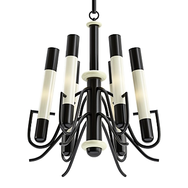 Italian Brutalist Brass Chandelier 3D model image 1 