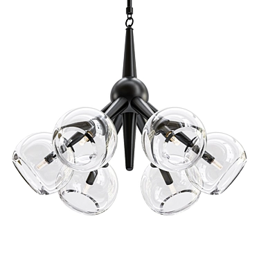 Giotto Burst 0.6: Walnut-Satin Chandelier 3D model image 1 