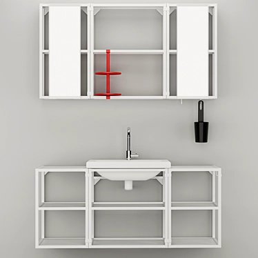 Title: Modern Bathroom Furniture Set 3D model image 1 