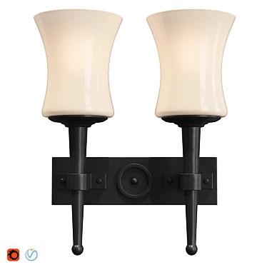 2-Lamp Wall Light: Stylish and Modern 3D model image 1 