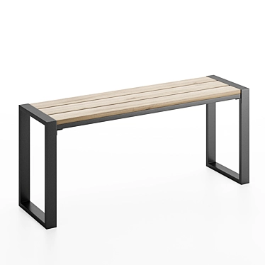 Sleek Gastro Metal Bench 3D model image 1 