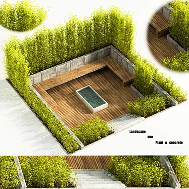 Outdoor Oasis: Backyard and Landscape 3D model image 1 