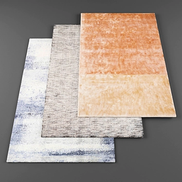 High-Res Random Rug Set - 5 Textured Pieces 3D model image 1 