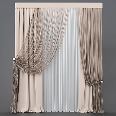 Elegant Curtain Collection 3D model image 1 