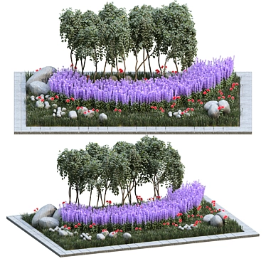 Square Garden Outdoor Plant: Beautiful, Realistic, and Easy to Use 3D model image 1 