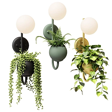 Hygge Glow - Nordic Planter Lamp 3D model image 1 