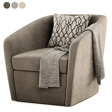 Elegant Rondo Armchair with Pillows 3D model image 1 