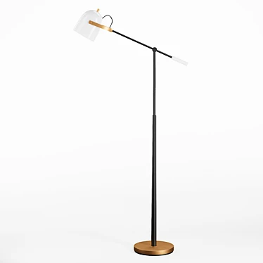 Industrial Spotlight Floor Lamp 3D model image 1 