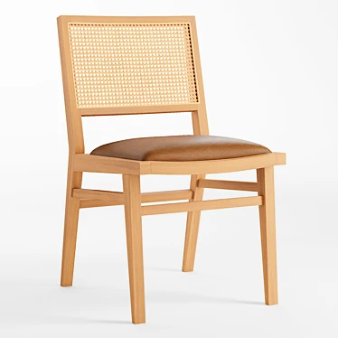 Elegant Fusion: Dunne Caned Chair 3D model image 1 