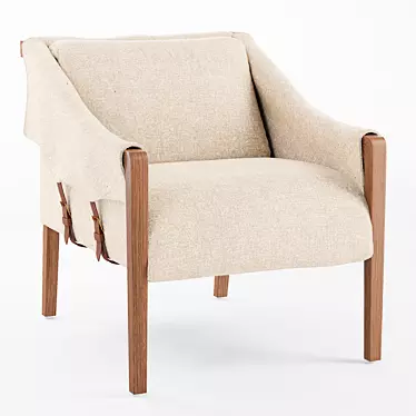 Slub Weave Kallan Chair 3D model image 1 