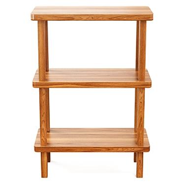 Title: Zara Home Acacia Wood Shelf 3D model image 1 
