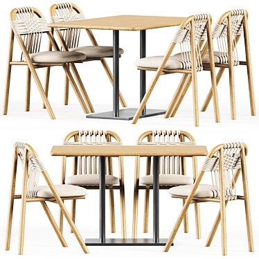 Easy Fix Table & Dining Chair Set 3D model image 1 
