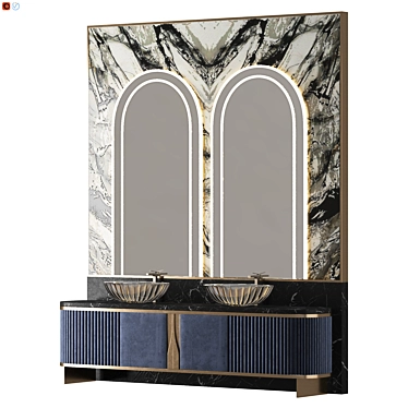 Elegant Montaigne Bathroom Set 3D model image 1 