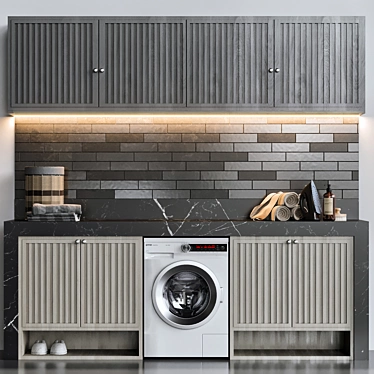 Modern Laundry Set: V-Ray & Corona Compatible 3D model image 1 