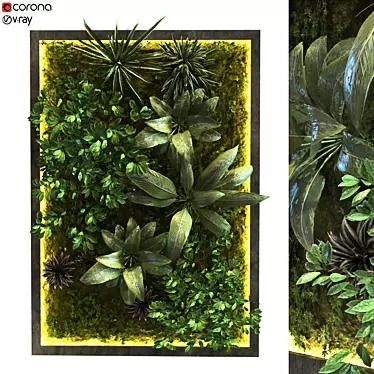 Versatile Green Wall Set 3D model image 1 