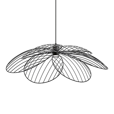 Fleurius Zwarte Draadhanglamp 3D model image 1 