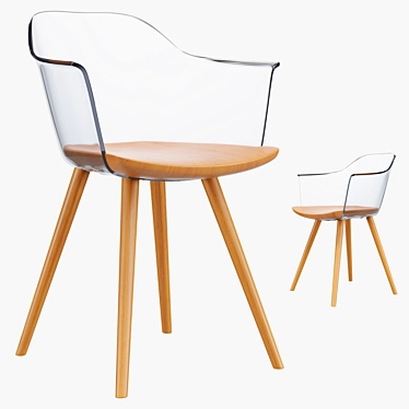Transparent Backrest Chair: Jenkins SG 3D model image 1 