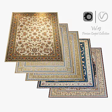 Elegant Persian Carpet Collection 3D model image 1 