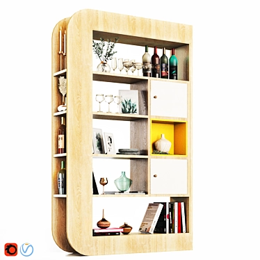 Modern Wooden Decorative Shelves - Minh Tri 3D model image 1 