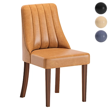 Sleek Leather Stool 3D model image 1 