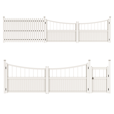 Versatile PVC Fence for Your Outdoor Spaces 3D model image 1 