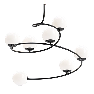 Elegant Curled Design Lamp 3D model image 1 
