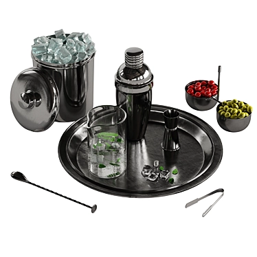 Deluxe Cocktail Set: 2-in-1 Mixology Kit 3D model image 1 