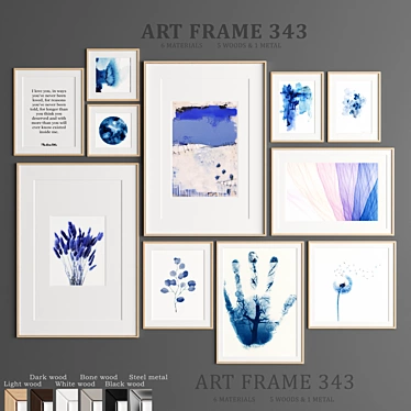 Art Frame 343: Stylish Wood and Metal Frames 3D model image 1 