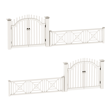 Versatile PVC Wicket Fence 3D model image 1 