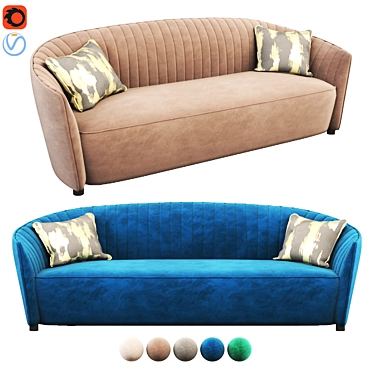  Modern Alice 3-Seater Sofa 3D model image 1 