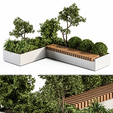 Urban Oasis Bench: Set 17 3D model image 1 