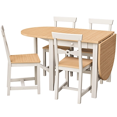 Gamleby Dining Set - Antique & Grey 3D model image 1 