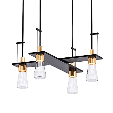 Elegant Erlenmeyer 4-Light Pendant 3D model image 1 