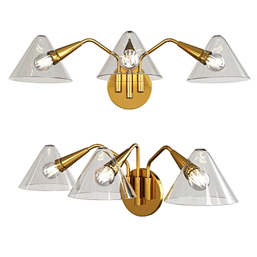 Elegant Isabella 3-Light Sconce 3D model image 1 