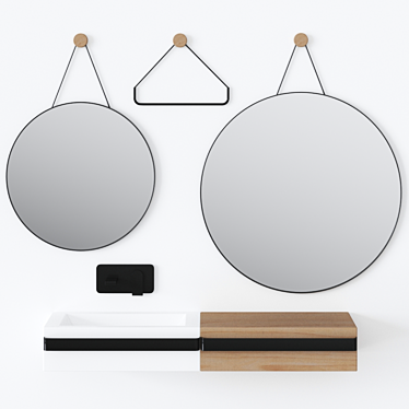 Elegant Ring Mirror: Ever Life Design 3D model image 1 
